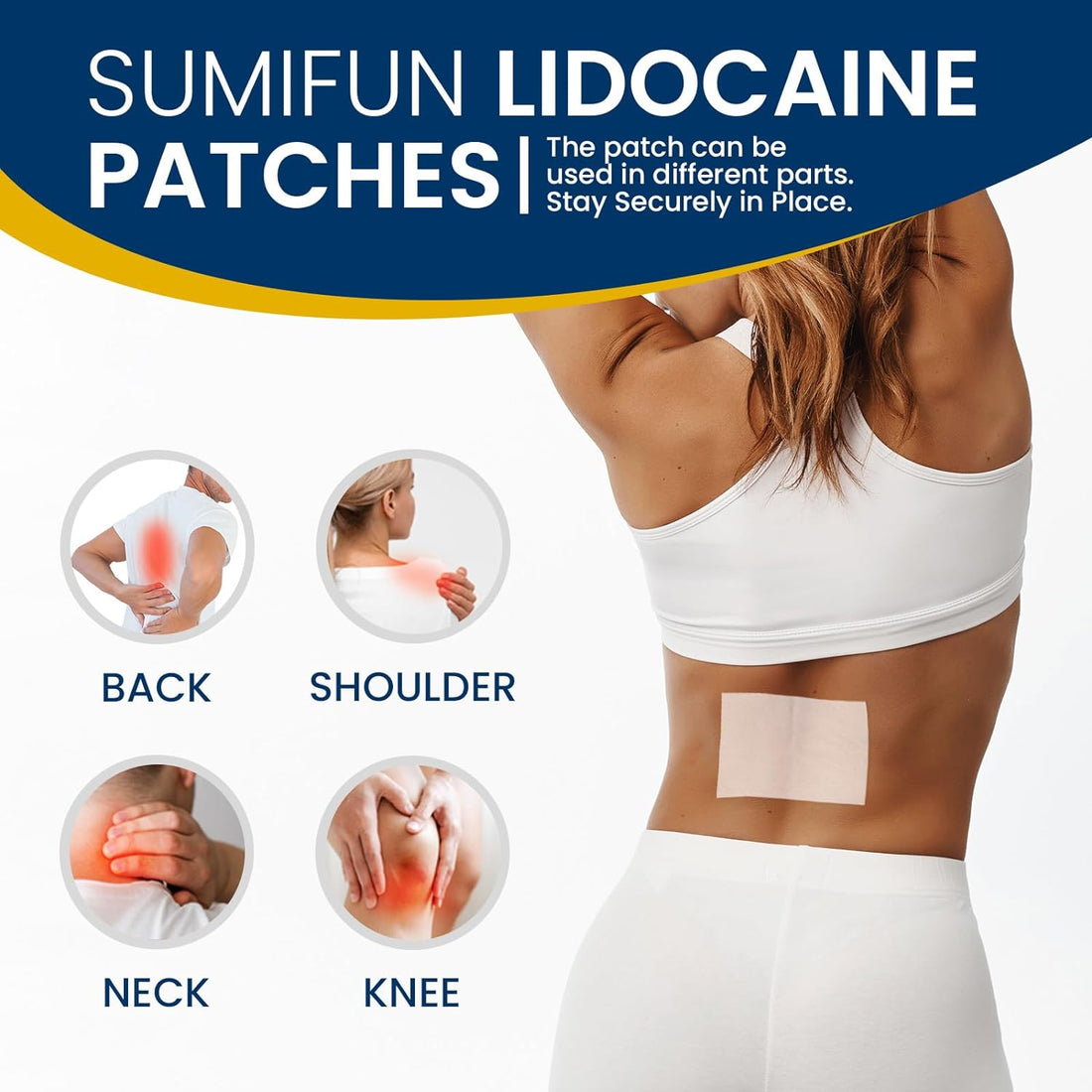 Lidocaine Pain Relief Gel-Patch (4% Lidocaine, 18 patches) | Medicated Patch for Numbing Muscle and Body Pains Relief - Image 2