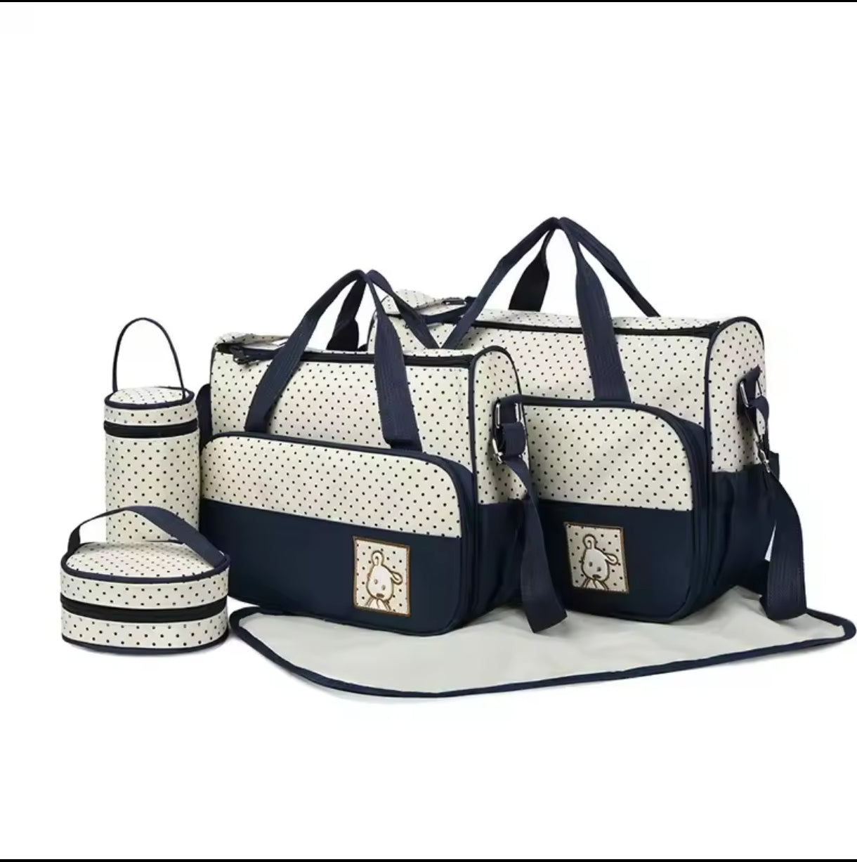 5-in-1 Diaper Bag Set with Large Bag, Small Bag, Bottle Bag, Food Bag, and Diaper Changing Pad - Image 19