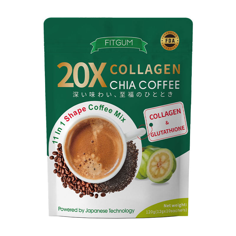 FITGUM 20X Collagen Chia Coffee Powder with Glutathione - Image 5
