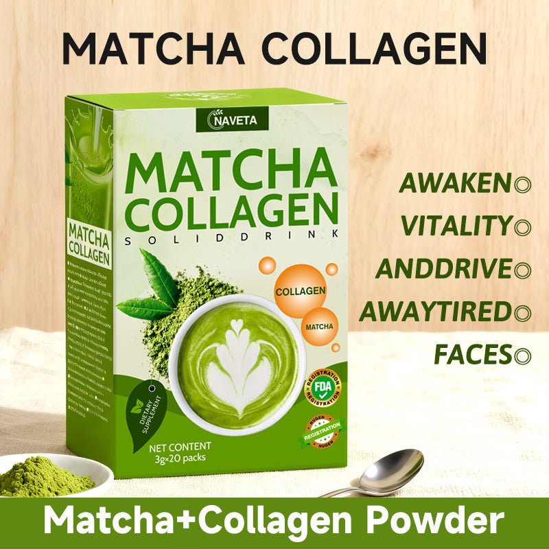 Matcha Collagen Solid Drink (20 sachets) | Beauty and Energy Green Tea Drink - Image 3