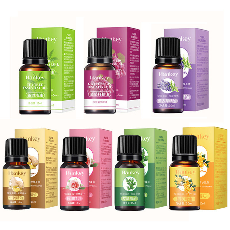 HANKEY 7-Piece Essential Oil Set for Massage and Aromatherapy | Relaxation and Body Moisturizing Oils