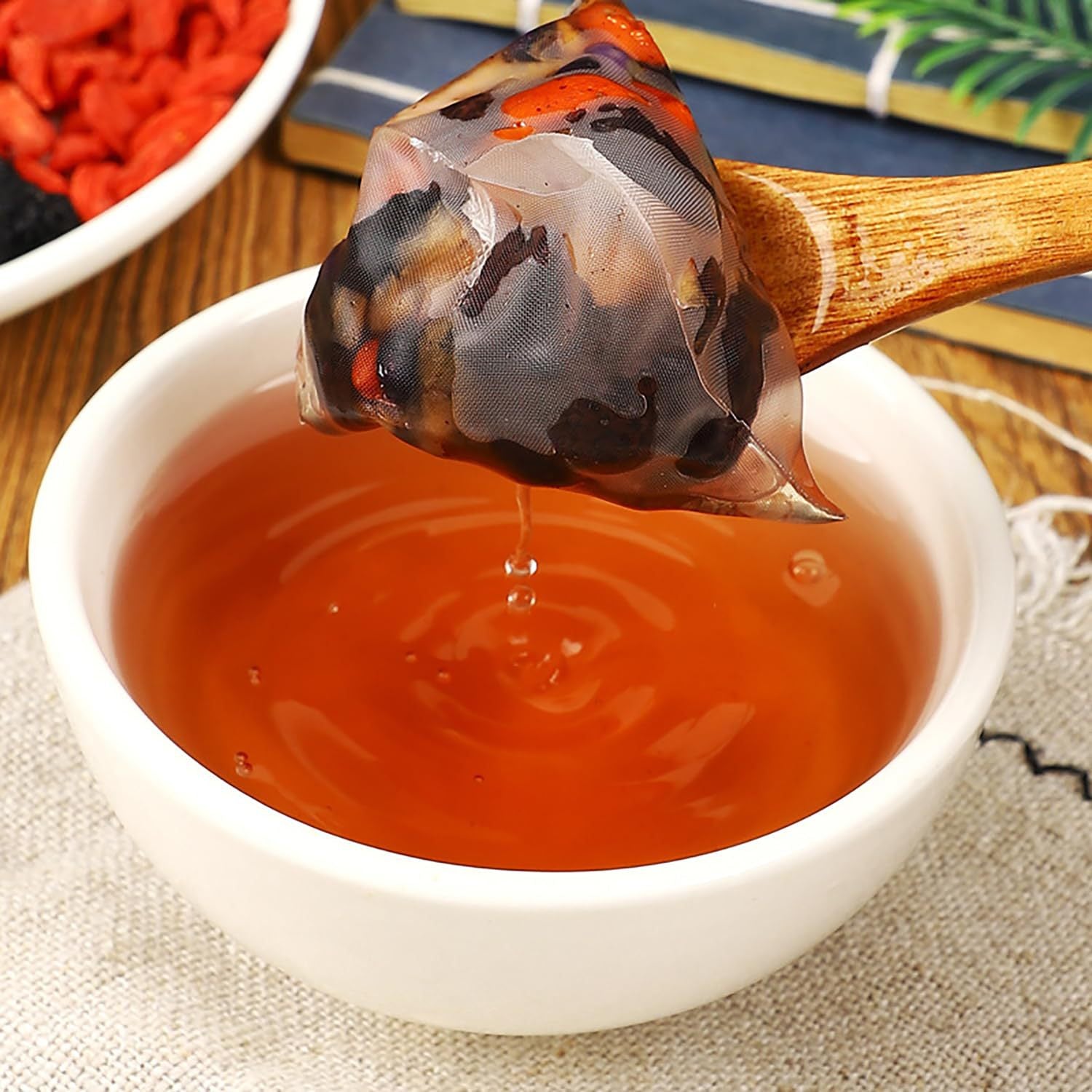 Ginseng Five Treasure Tea with Red Date, Goji Berries, Maca, Yellow Essence, and Mulberries | Herbal Tea for Energy, Kidney Health, Vitality, and Better Sleep - Image 6