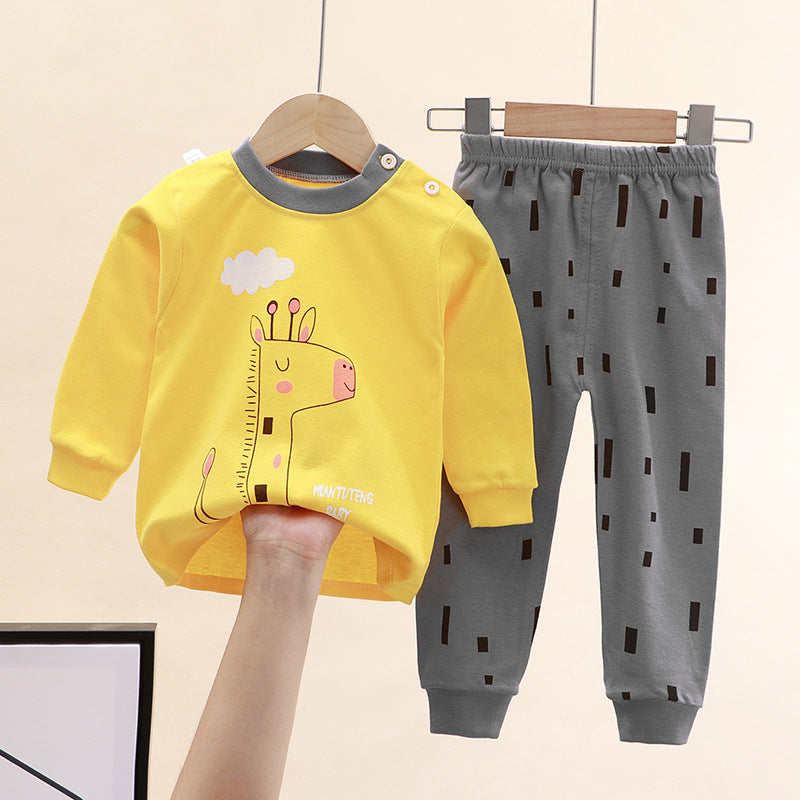 2-Piece Pajamas Set with Long-Sleeve Top and Pants for Boys and Girls | Adorable Soft Cotton Nightwear and Sleepwear Set - Image 55