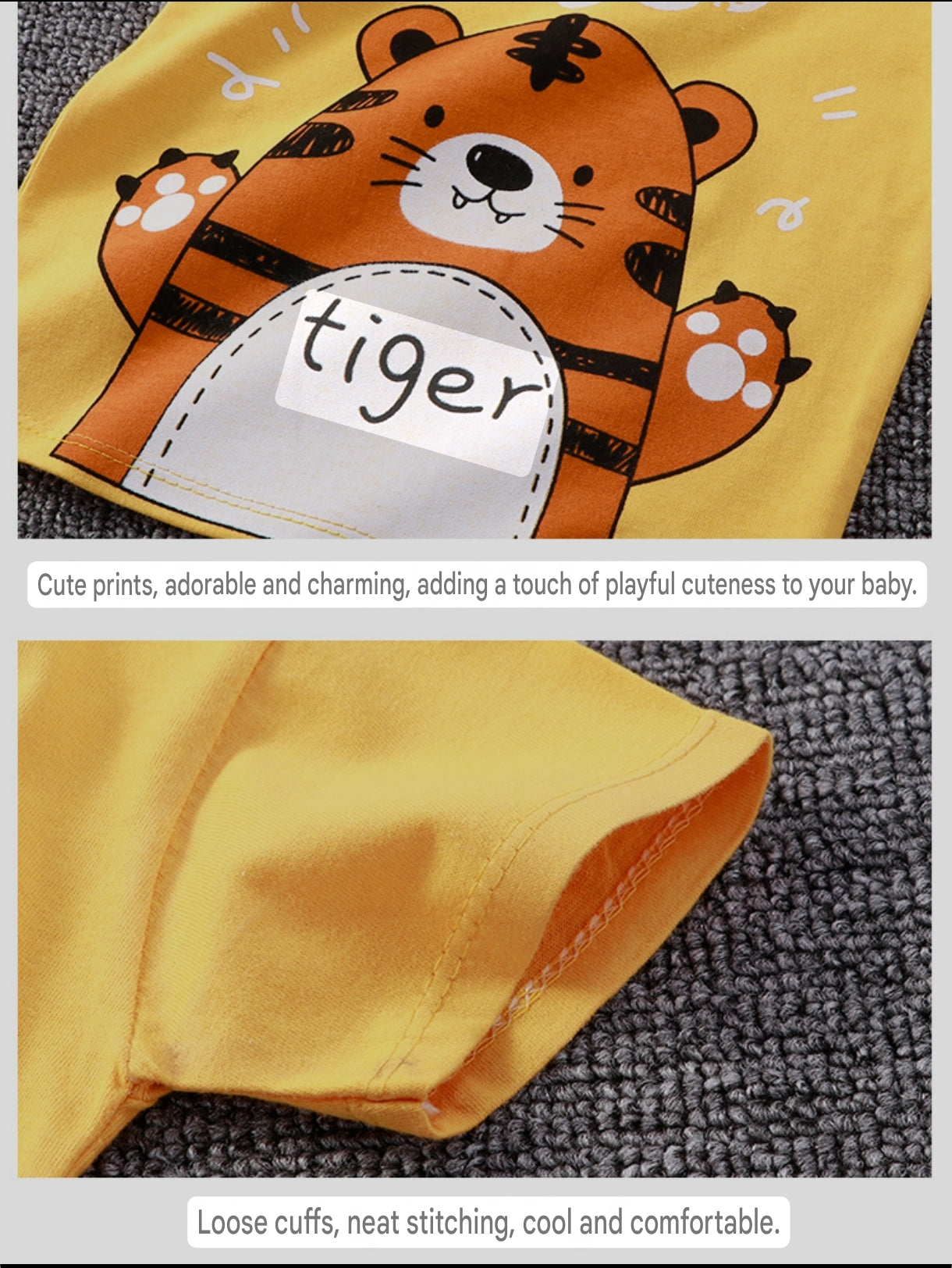 2-Piece Baby Short-Sleeve Outfit Set with T-Shirt and Shorts | Soft Cotton Outdoor Wear for Boys and Girls - Image 3