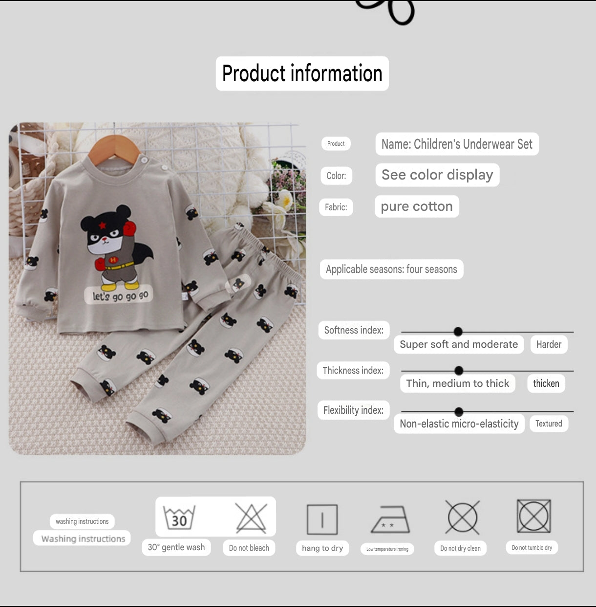 2-Piece Pajamas Set with Long-Sleeve Top and Pants for Boys and Girls | Adorable Soft Cotton Nightwear and Sleepwear Set - Image 59