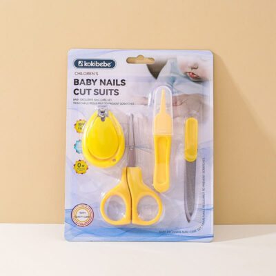 4-Piece Baby Nails Care Set with Nail Clippers, Nail Scissors, Nail File, and Nasal Tweezers | Manicure Set for Babies