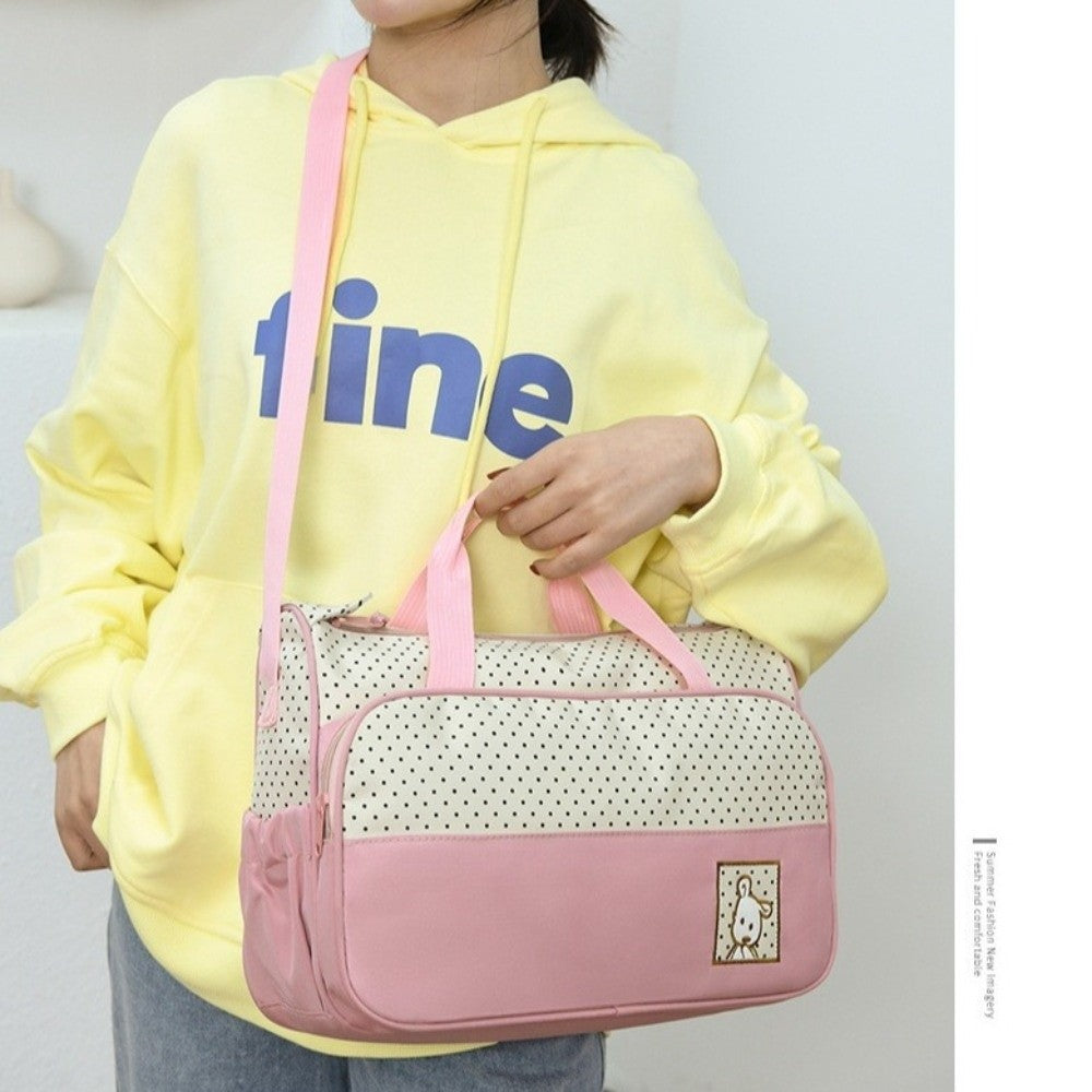 5-in-1 Diaper Bag Set with Large Bag, Small Bag, Bottle Bag, Food Bag, and Diaper Changing Pad - Image 9