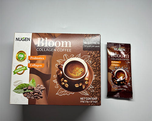 NUGEN Bloom Collagen Coffee Powder with Probiotics (10g×10 sachets) - Image 3