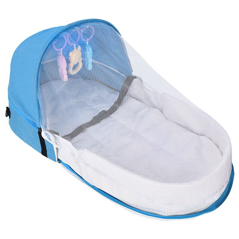 2-in-1 Portable Baby Bed with Mosquito Net and Diaper Bag (0-10 months) | Foldable Newborn Travel Bassinet - Image 20