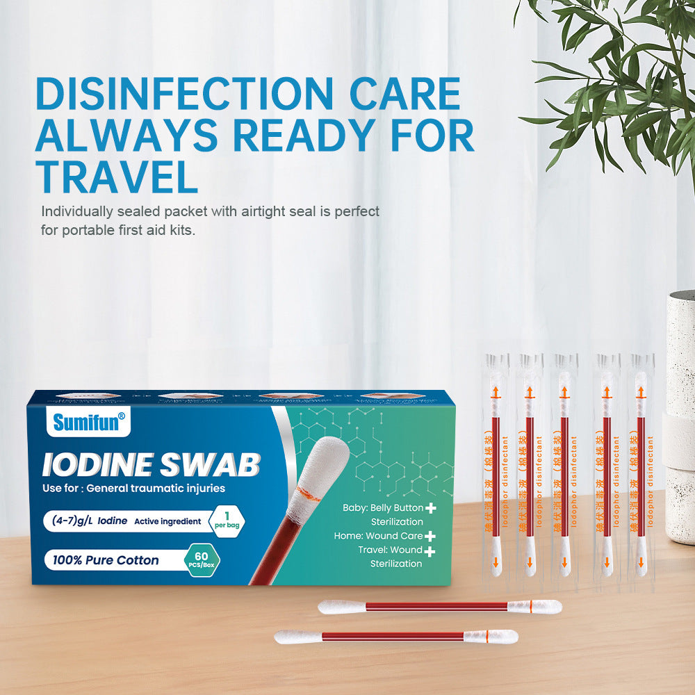 Iodine Swab (60 pieces) | Iodine Solution for Wound Sterilization, Wound Care, and Baby's Belly Button Sterilization - Image 8