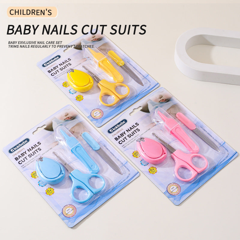 4-Piece Baby Nails Care Set with Nail Clippers, Nail Scissors, Nail File, and Nasal Tweezers | Manicure Set for Babies - Image 2