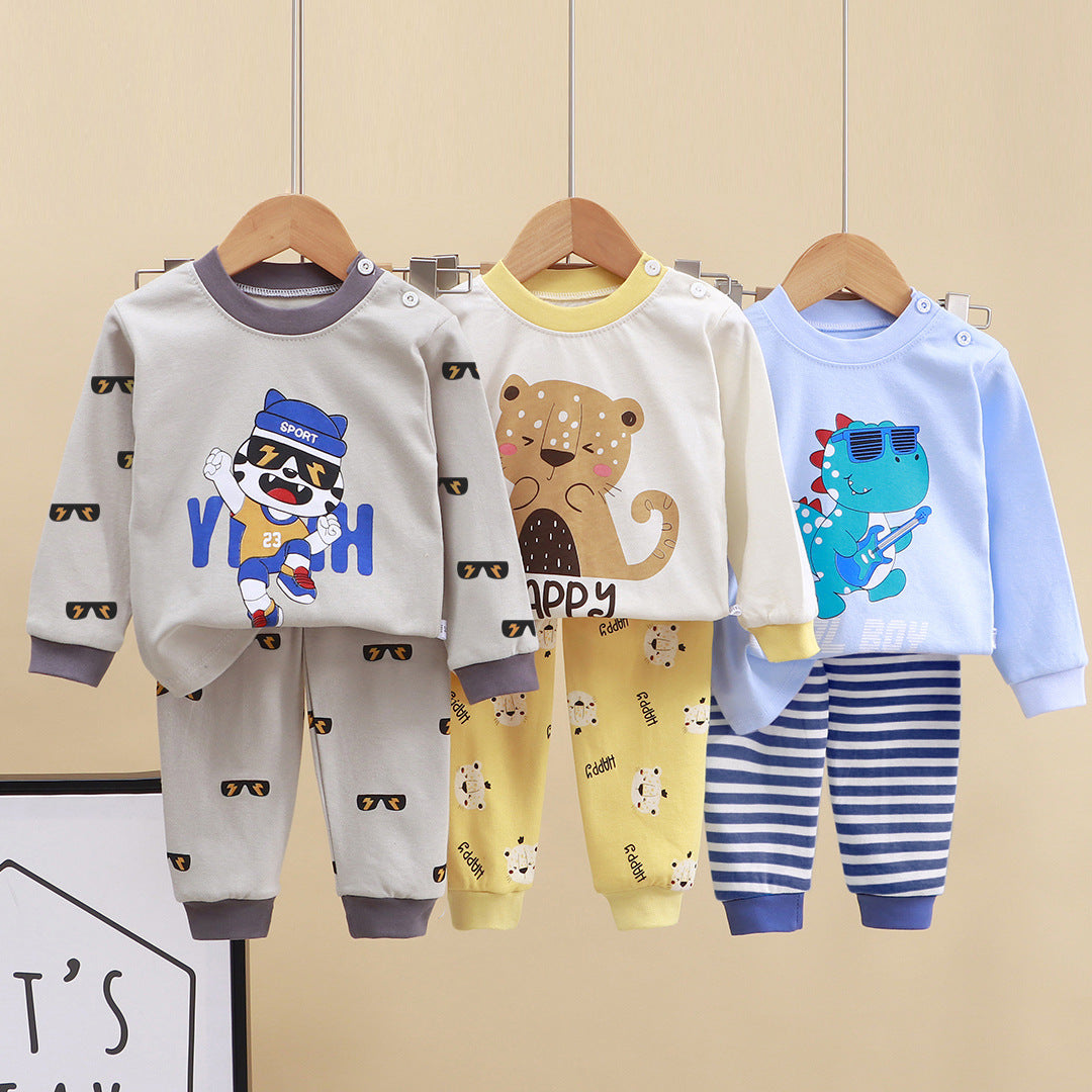 2-Piece Pajamas Set with Long-Sleeve Top and Pants for Boys and Girls | Adorable Soft Cotton Nightwear and Sleepwear Set - Image 2