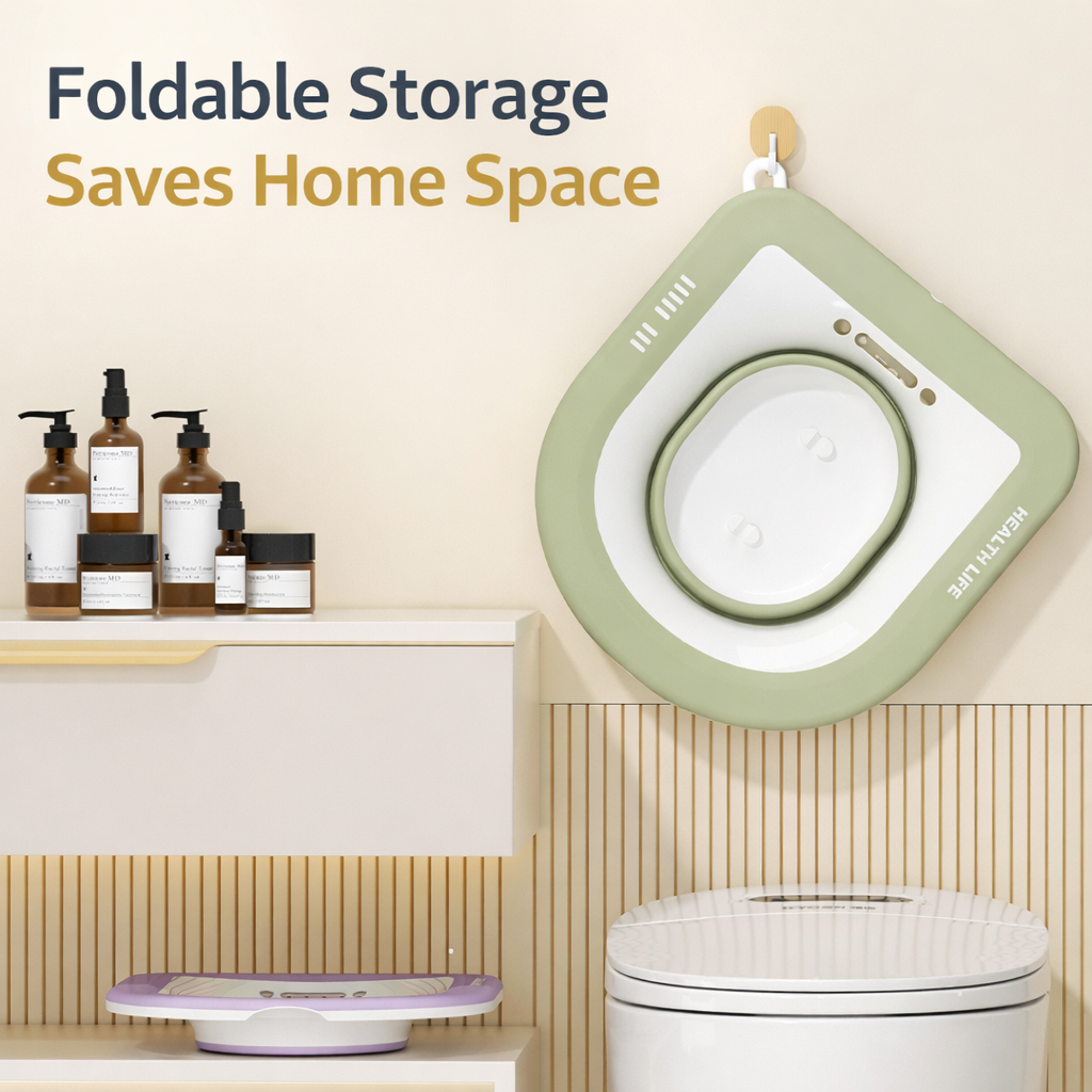 Foldable Toilet Sitz Bath Basin without Spray Tube | Wash Bowl for Postpartum Recovery, Hemorrhoid Relief, and Intimate - Image 5
