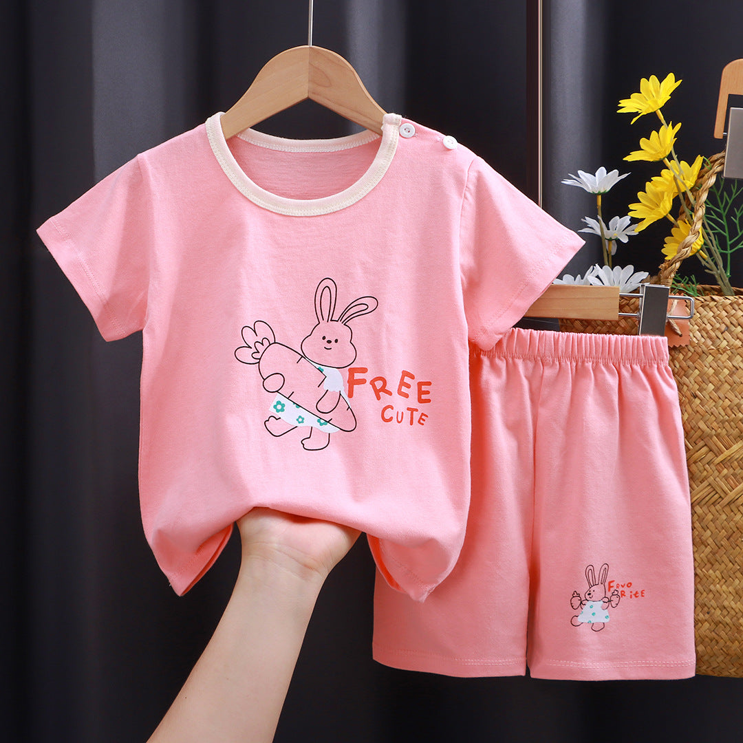 2-Piece Baby Short-Sleeve Outfit Set with T-Shirt and Shorts | Soft Cotton Outdoor Wear for Boys and Girls - Image 8