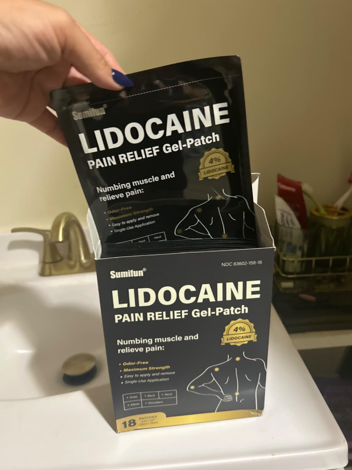 Lidocaine Pain Relief Gel-Patch (4% Lidocaine, 18 patches) | Medicated Patch for Numbing Muscle and Body Pains Relief - Image 8