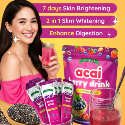 Acai Berry Drink with Chia Seeds (4g×10 sachets) | Herbal Tea for Skin Brightening, Digestion, and Anti-aging