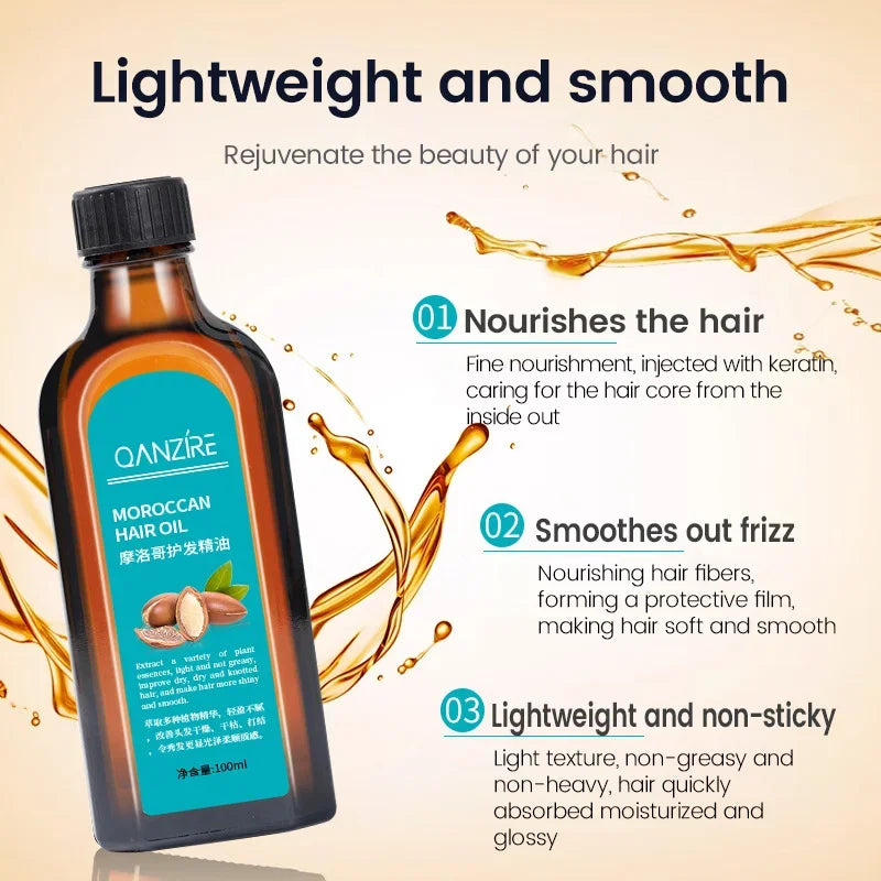 Moroccan Hair Oil with Argan Oil, Jojoba Oil, Rosemary Oil, Olive Oil, and Hydrolyzed Keratin (100ml) - Image 6