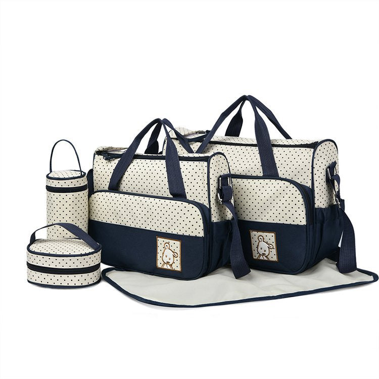 5-in-1 Diaper Bag Set with Large Bag, Small Bag, Bottle Bag, Food Bag, and Diaper Changing Pad - Image 20