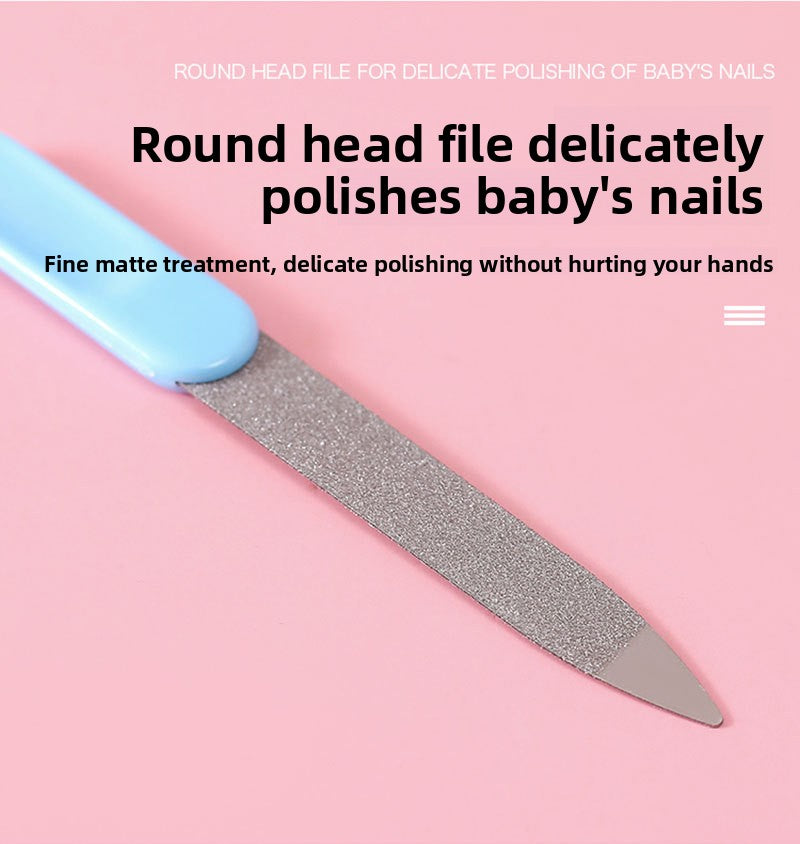 6-Piece Baby Care and Grooming Kit with Hair Brush, Comb, Safety Scissors, Nail Clipper, Nail File, and Nail Clipper Sheath - Image 3