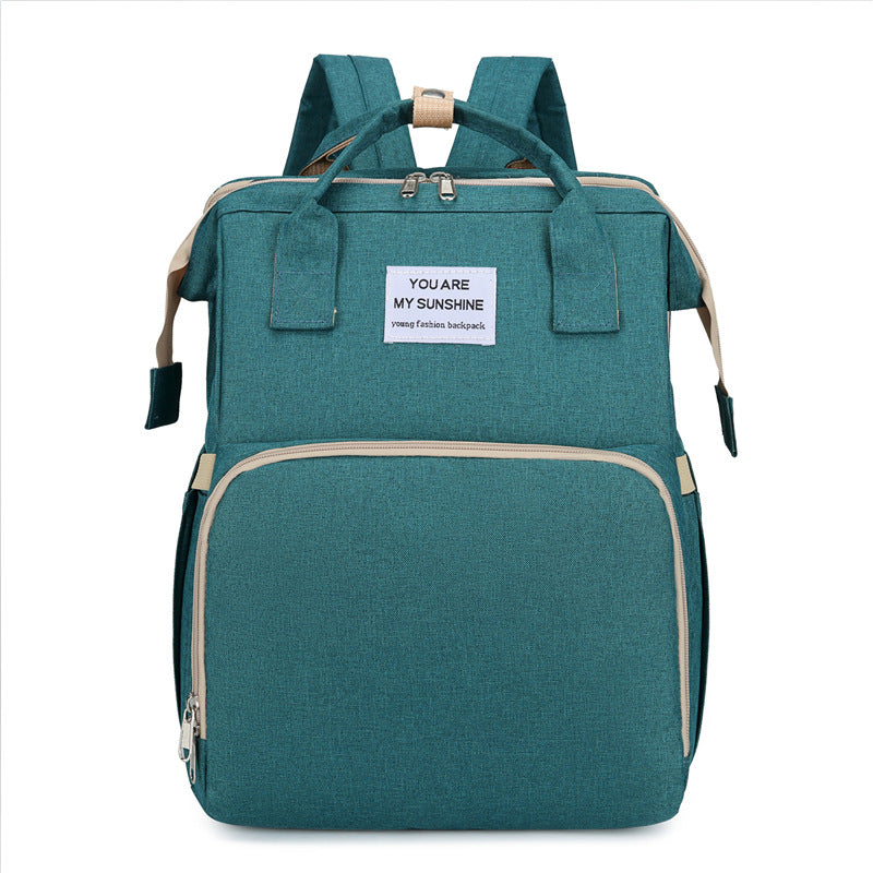 3-in-1 Convertible Diaper Bag Backpack with Crib, Changing Mat and Bottle Pockets | Mummy Bag with Built-in Foldable Bed - Image 22