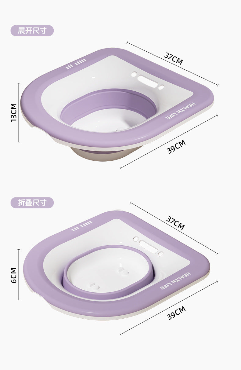 Foldable Toilet Sitz Bath Basin without Spray Tube | Wash Bowl for Postpartum Recovery, Hemorrhoid Relief, and Intimate - Image 9