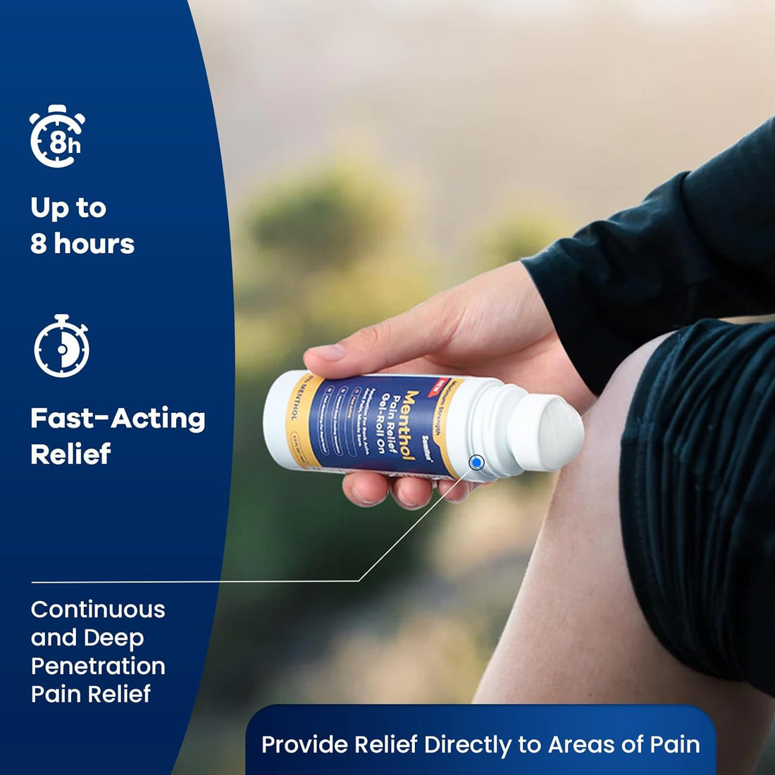 Menthol Pain Relief Gel-Roll On (4% Menthol, 74ml) | Topical Gel for Nerve, Muscle, Neck, Shoulder, Knee, and Back Pain Relief - Image 3