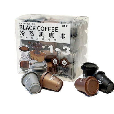 Instant Cold Brew Black Coffee with 3 Flavors — Lightly Roasted Blue Mountain Flavor, Medium-baked American Style Flavor, and Dark Roasted Italian Flavor (2.5g×36 cups)