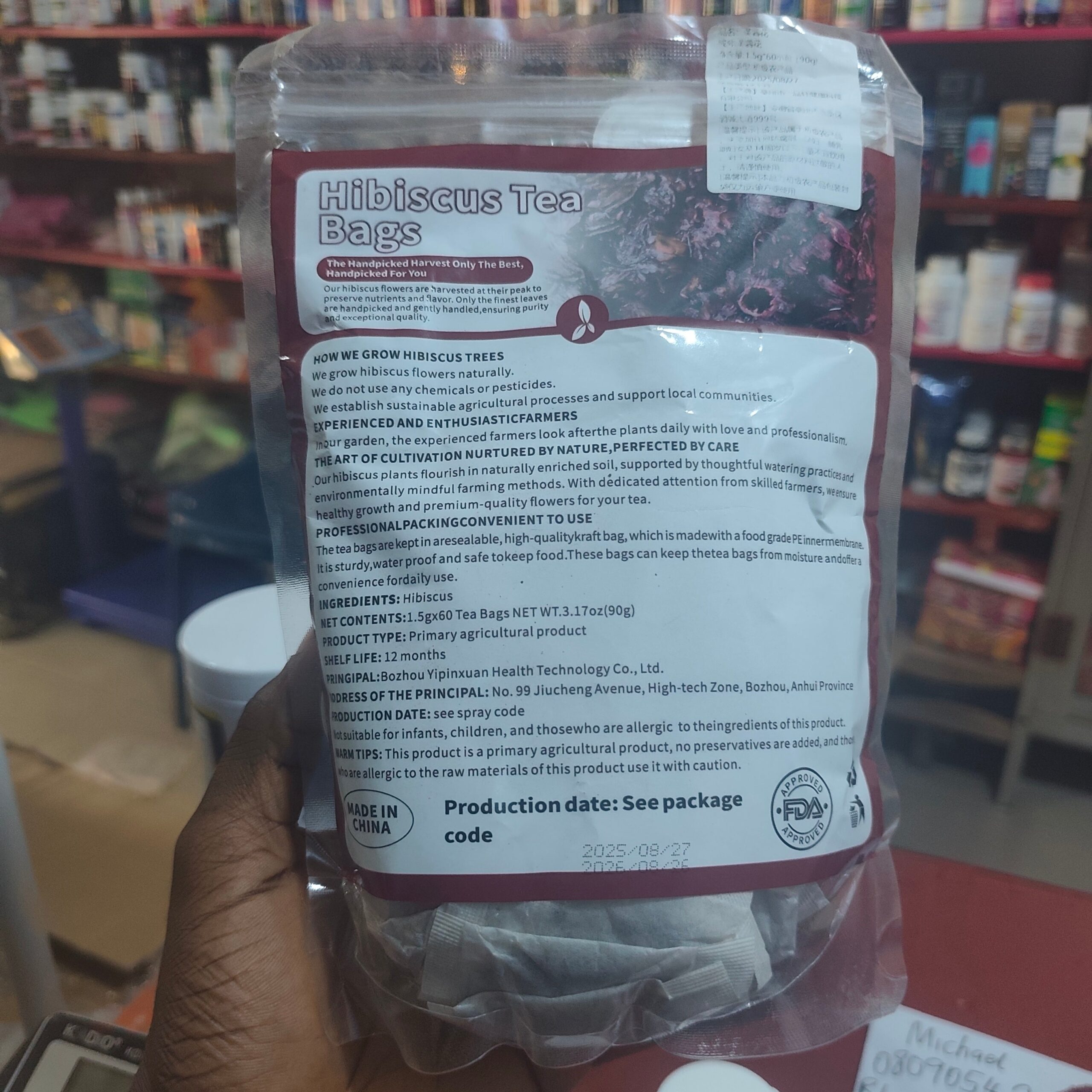 Premium Hibiscus (Zobo) Tea (1.5g × 60 teabags) | Herbal Tea for Heart Health, Blood Pressure, and Detoxification - Image 12