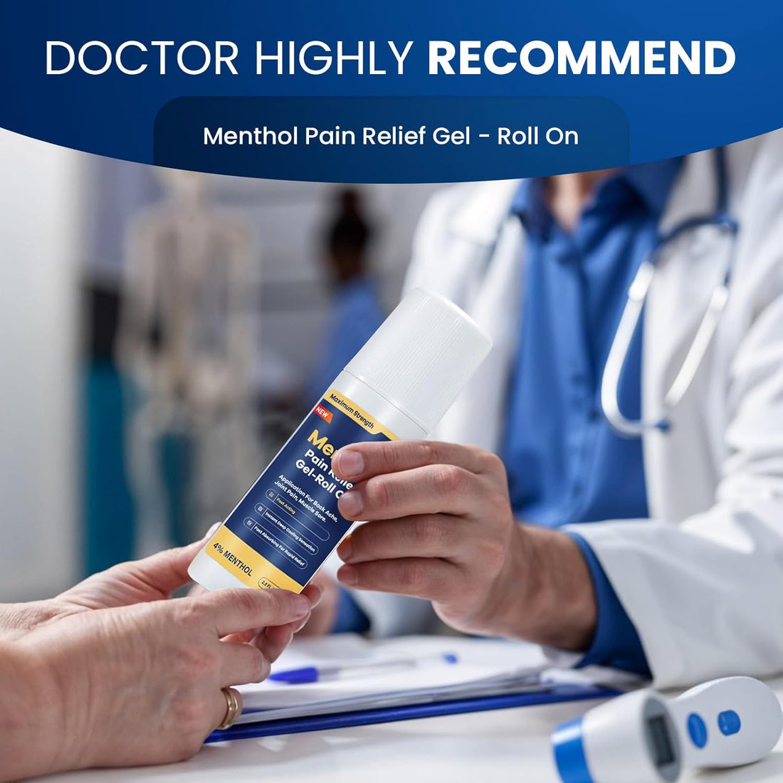 Menthol Pain Relief Gel-Roll On (4% Menthol, 74ml) | Topical Gel for Nerve, Muscle, Neck, Shoulder, Knee, and Back Pain Relief - Image 4