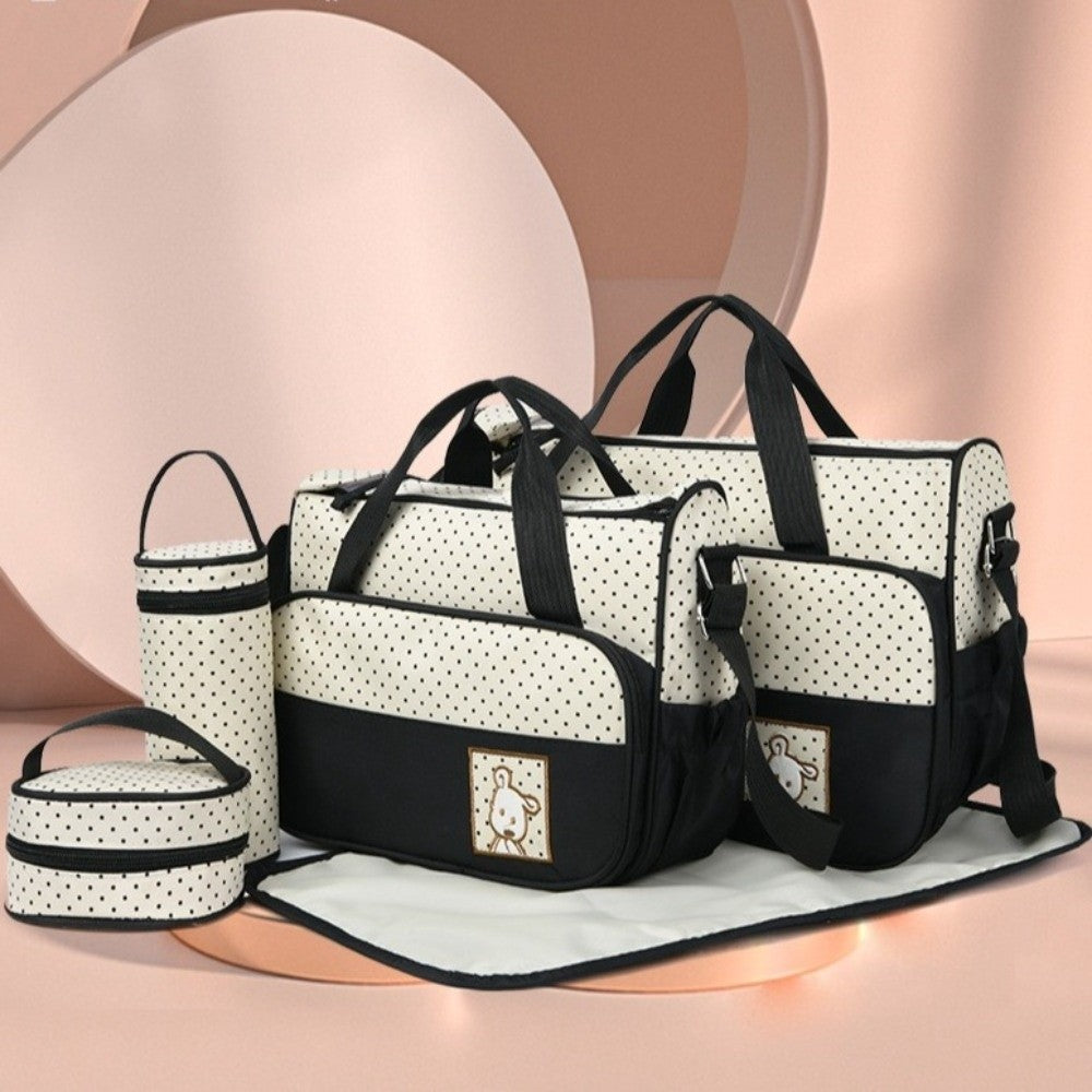 5-in-1 Diaper Bag Set with Large Bag, Small Bag, Bottle Bag, Food Bag, and Diaper Changing Pad - Image 5