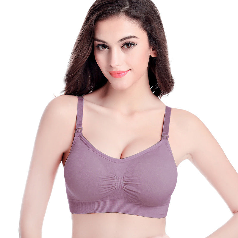 Seamless Maternity and Nursing Bra with Clip-Down Straps and Removable Pads | Comfortable Pregnancy and Breastfeeding Bra - Image 7