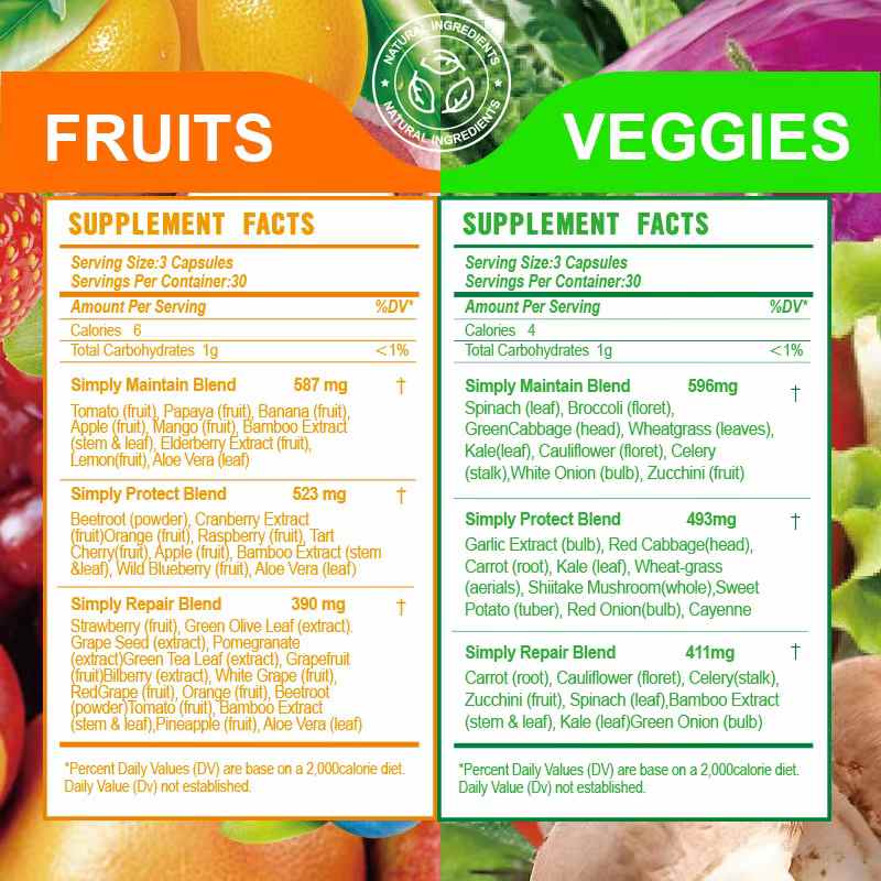 Simply Fruits and Veggies Capsules (2 bottles) - Image 13