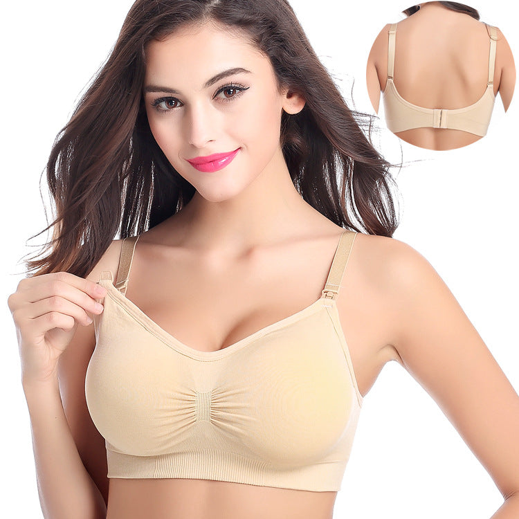 Seamless Maternity and Nursing Bra with Clip-Down Straps and Removable Pads | Comfortable Pregnancy and Breastfeeding Bra - Image 2