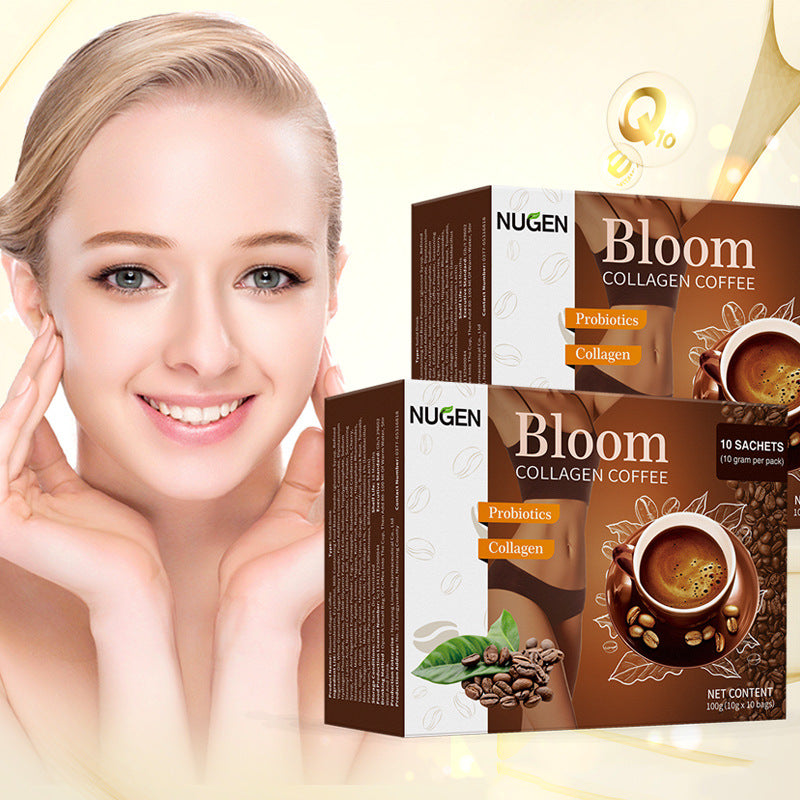 NUGEN Bloom Collagen Coffee Powder with Probiotics (10g×10 sachets) - Image 2