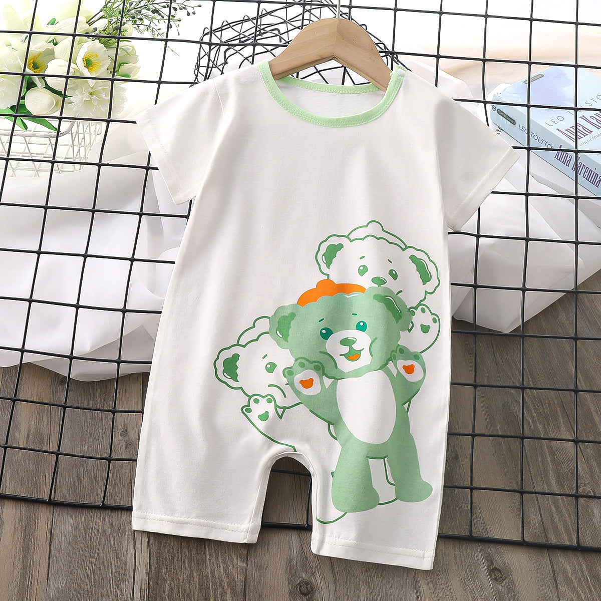 Adorable Short-Sleeved Baby Romper for Boys and Girls - Image 9