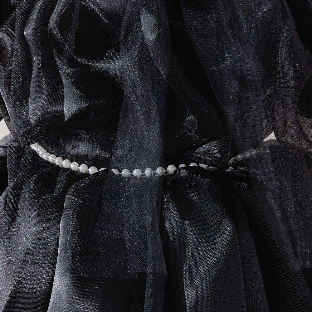 Elegant Baby Princess Dress with Ruffled Sleeves, Bow, and Pearl Waist Trim (6-18 months) | Special Occasion Ball Gown for Baby Girls - Image 56