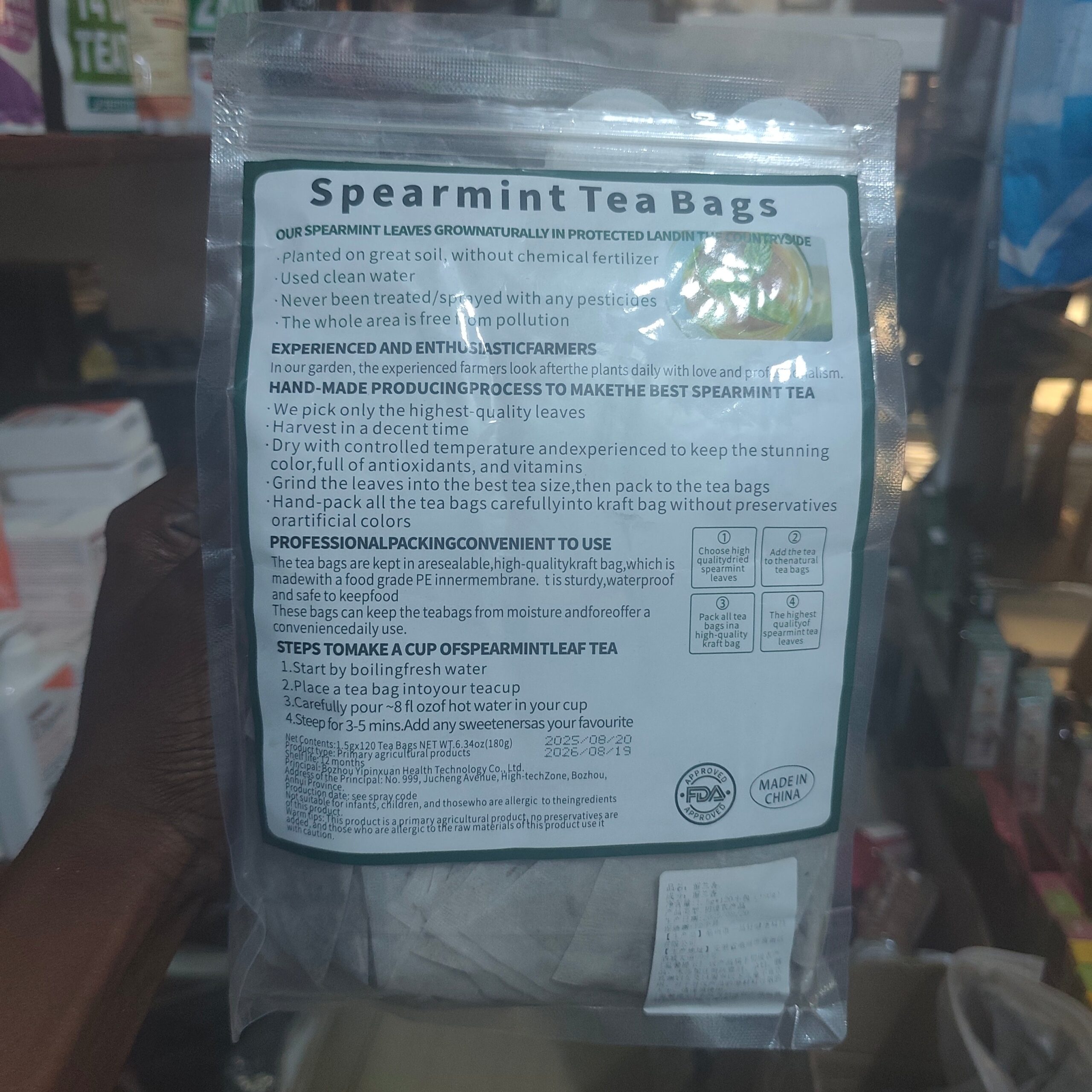 Premium Spearmint Leaf Tea (1.5g × 120 teabags) | Herbal Tea for Digestive and Hormonal Support - Image 9
