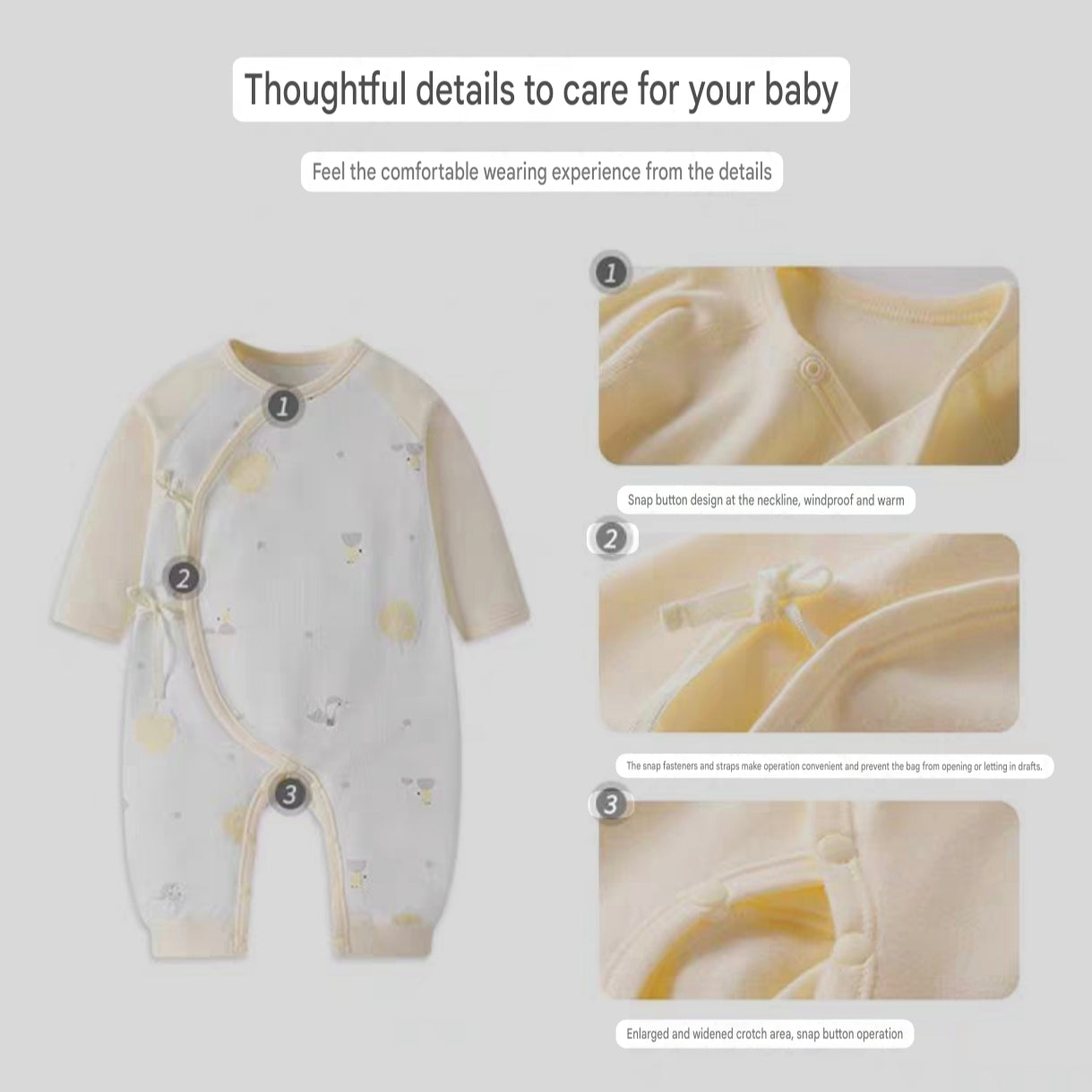GOODBABY 10-Piece Clothing and Gift Set for Newborn Babies with Jacket, Pants, Jumpsuit, Hand Gloves, Foodmuffs, Bib, Face Towel, and Hats (0-3 months) - Image 7