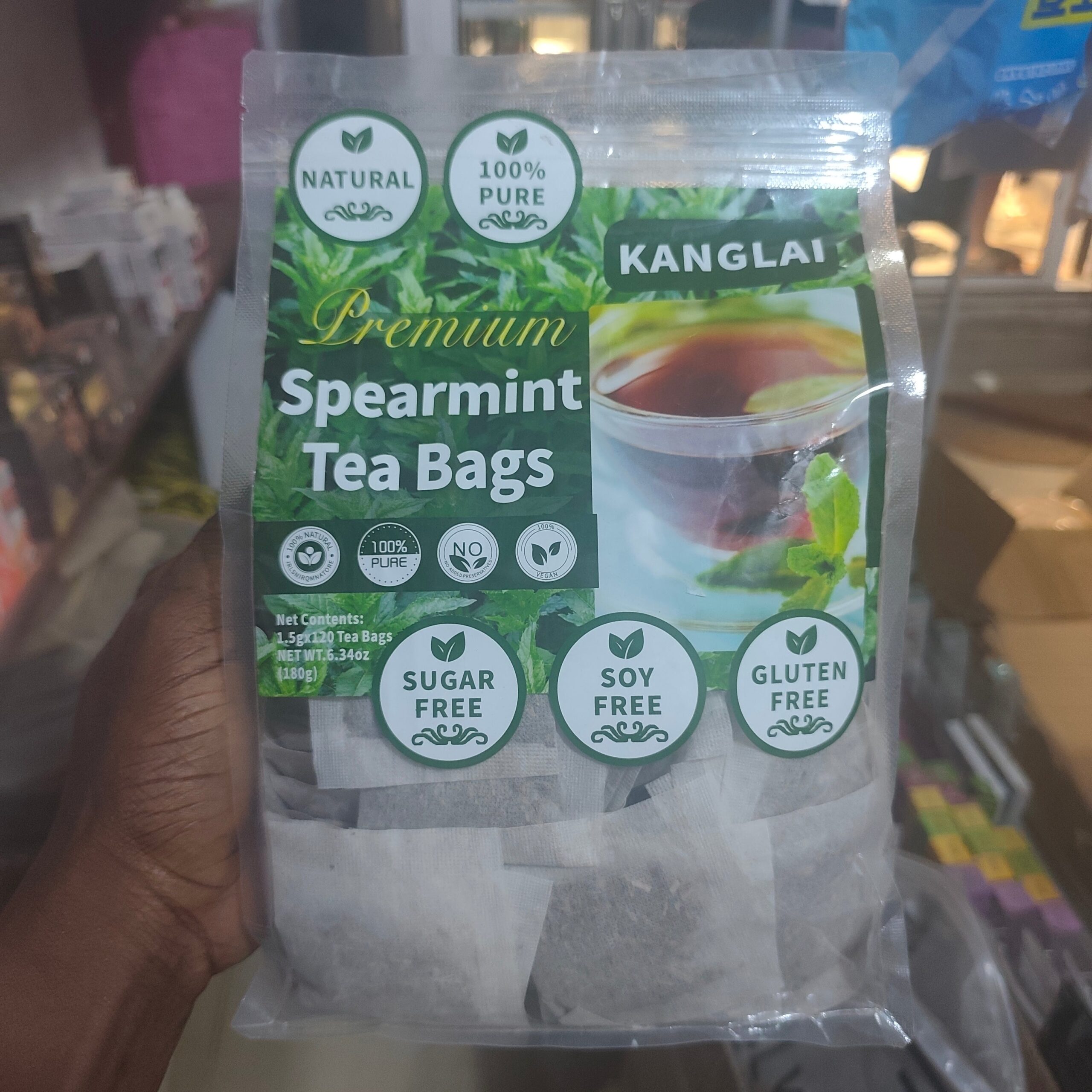 Premium Spearmint Leaf Tea (1.5g × 120 teabags) | Herbal Tea for Digestive and Hormonal Support