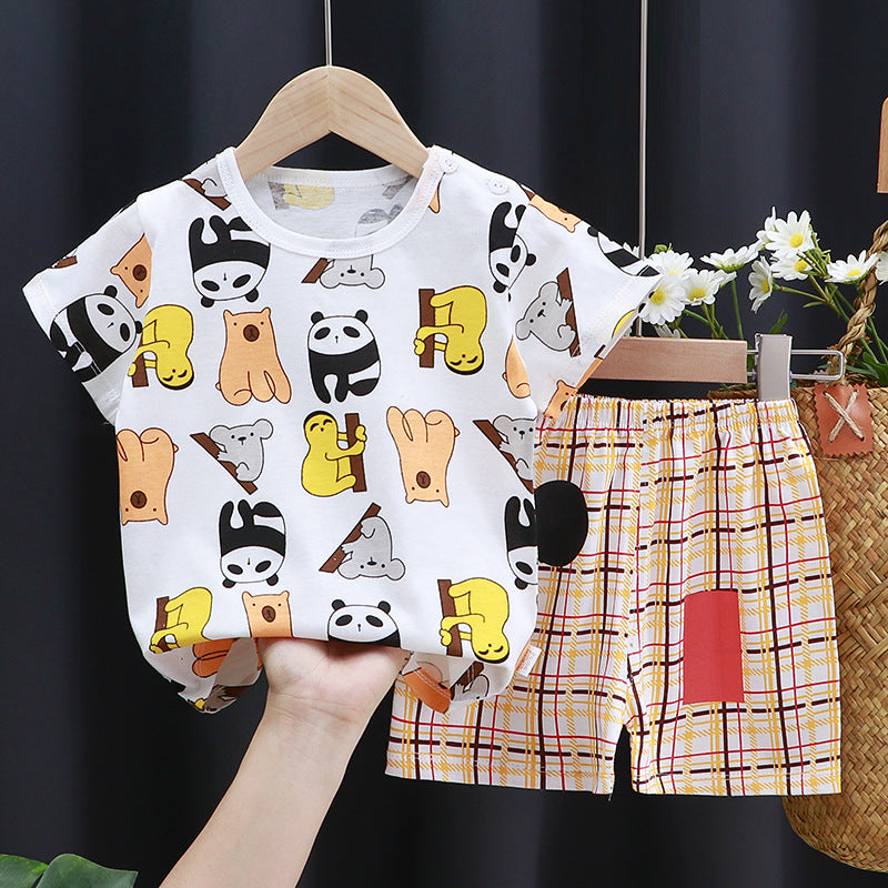 2-Piece Baby Short-Sleeve Outfit Set with T-Shirt and Shorts | Soft Cotton Outdoor Wear for Boys and Girls - Image 15