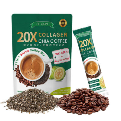 FITGUM 20X Collagen Chia Coffee Powder with Glutathione