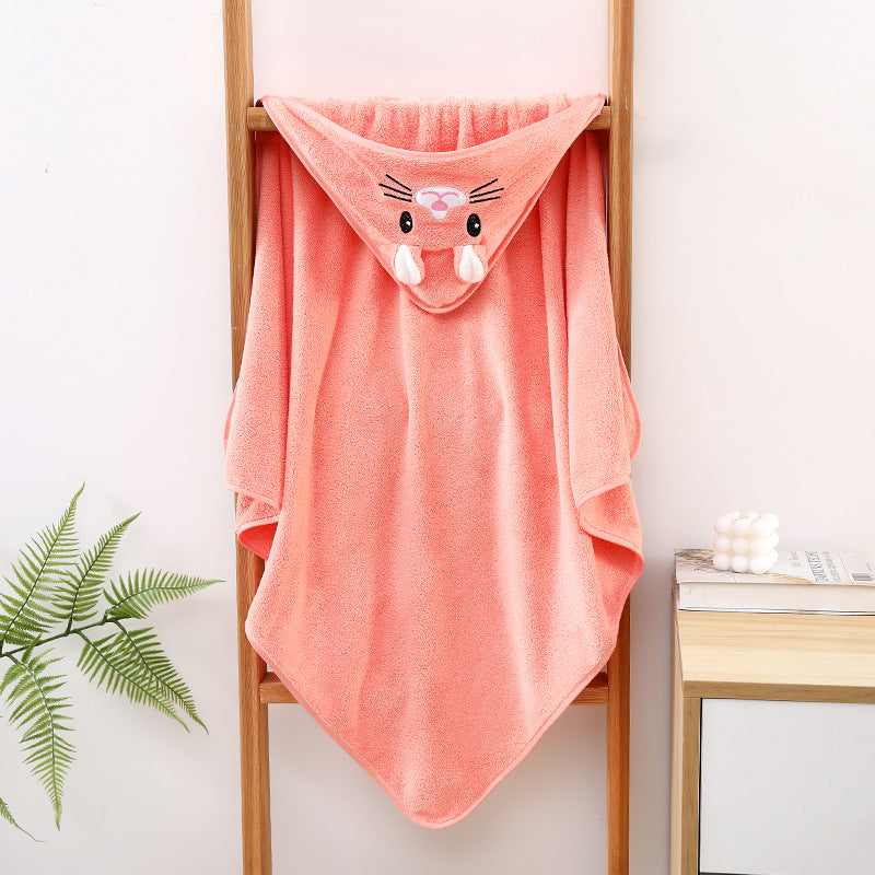 Ultra-Soft and Absorbent Baby Hooded Towel with Cute Animal Design | Baby Wrap Towel with Hood - Image 109