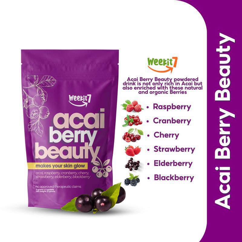 Acai Berry Beauty Drink with Raspberry, Cranberry, Cherry, Strawberry, Elderberry, and Blackberry (5g×7 sachets) - Image 8