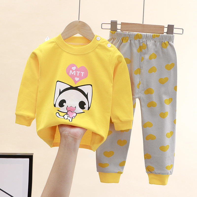2-Piece Pajamas Set with Long-Sleeve Top and Pants for Boys and Girls | Adorable Soft Cotton Nightwear and Sleepwear Set - Image 52