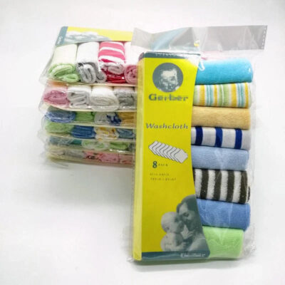 GERBER 8-Piece Baby Washcloth Pack (0-1 year, 8 washcloths per pack) | Ultra-Soft Newborn Baby Face and Mouth Towels
