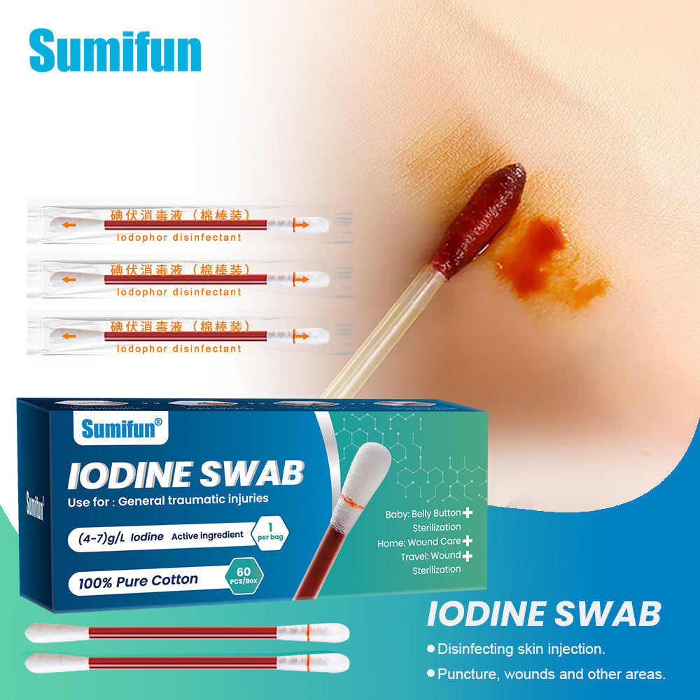 Iodine Swab (60 pieces) | Iodine Solution for Wound Sterilization, Wound Care, and Baby's Belly Button Sterilization - Image 6