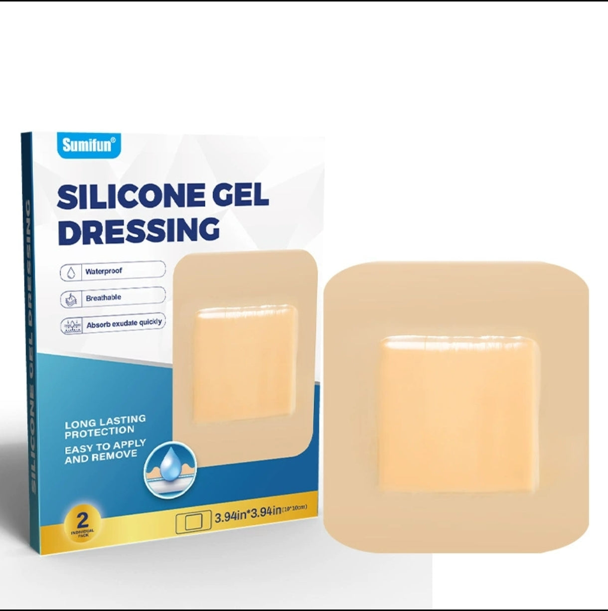 Silicone Gel Dressing (2 pieces/pack) | Waterproof and Breathable Band Aid for Wound Dressing - Image 13