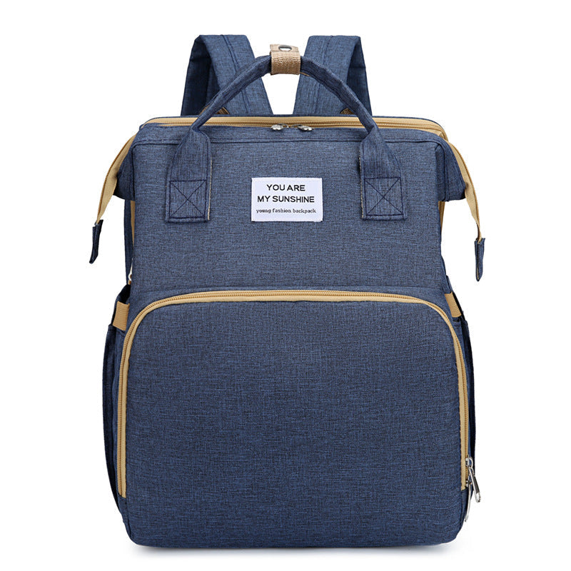3-in-1 Convertible Diaper Bag Backpack with Crib, Changing Mat and Bottle Pockets | Mummy Bag with Built-in Foldable Bed - Image 26