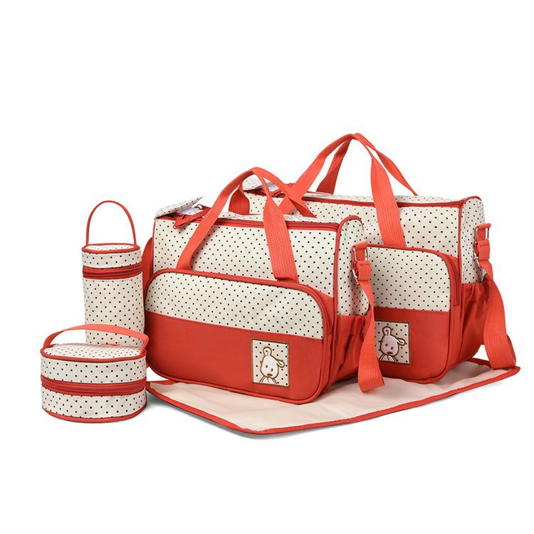 5-in-1 Diaper Bag Set with Large Bag, Small Bag, Bottle Bag, Food Bag, and Diaper Changing Pad - Image 21
