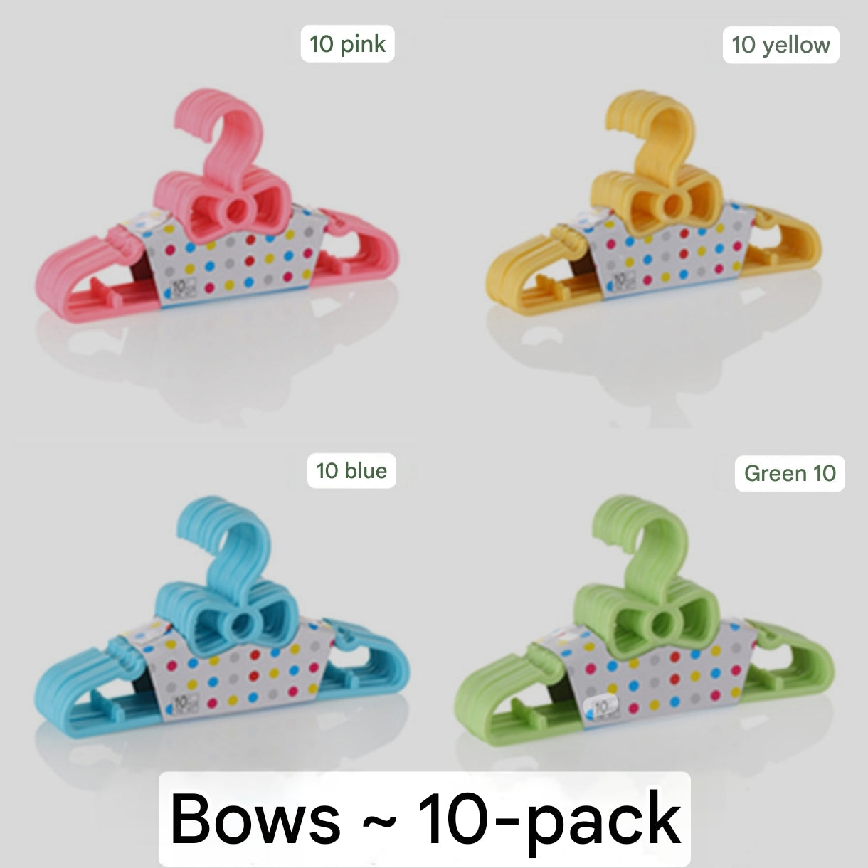 Bow-Knot Plastic Hanger for Babies and Kids Clothes (0-4 years, 10 pieces per pack) - Image 5